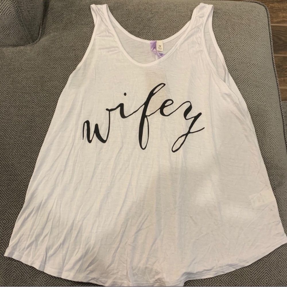 Francesca's Collections White 'Wifey' Tank Top